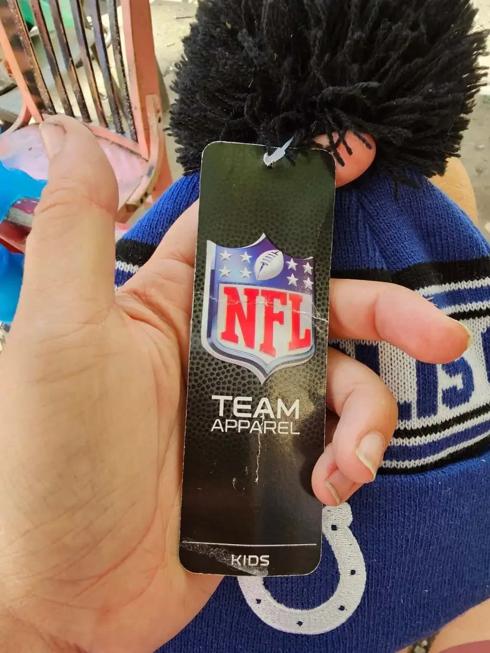 Indianapolis Colts NFL Youth Cuffed Knit Pom Beanie